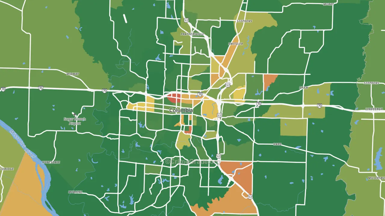 Boone County, MO Map of Murder Rates