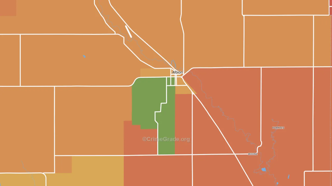 Boone County, NE Map of Murder Rates