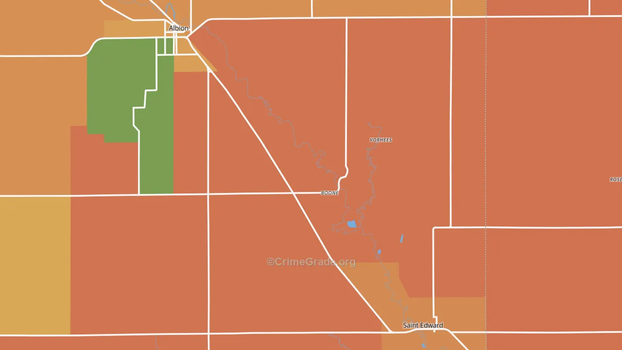 Boone, NE Map of Murder Rates