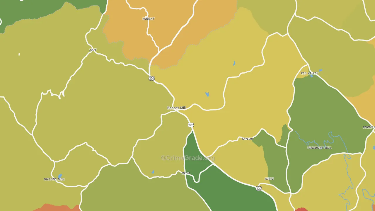 Boones Mill, VA Map of Murder Rates