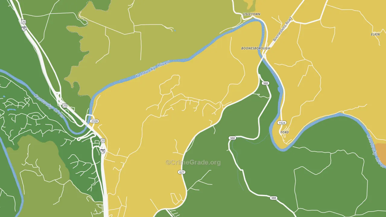 Boonesboro, KY Map of Murder Rates