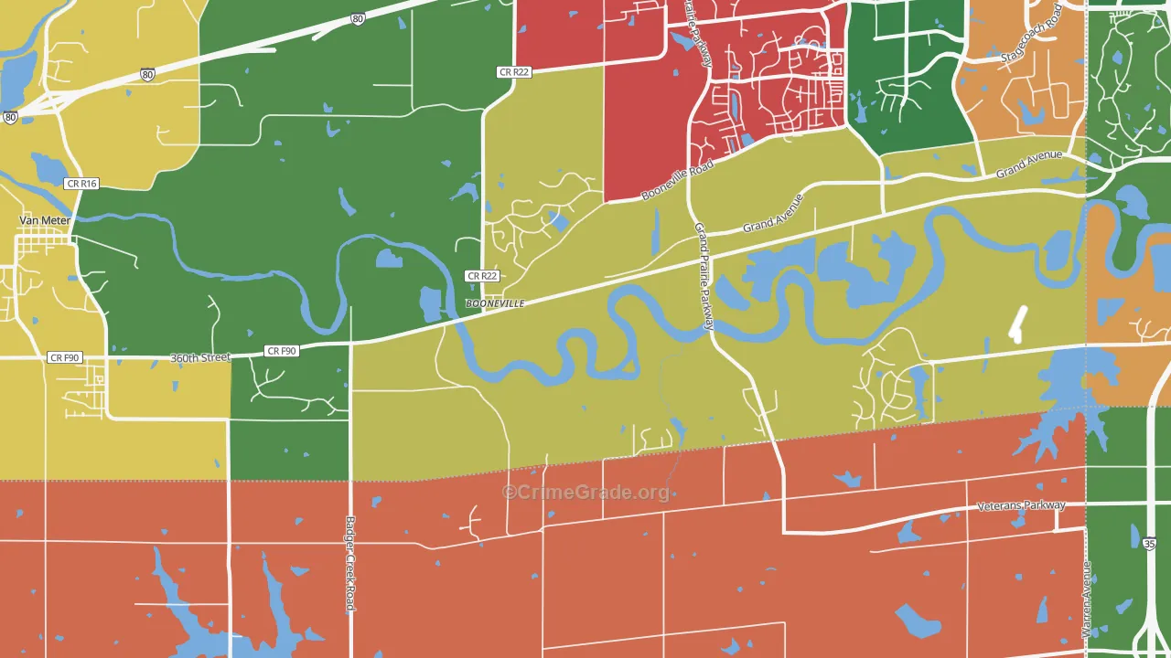 Booneville, IA Map of Murder Rates
