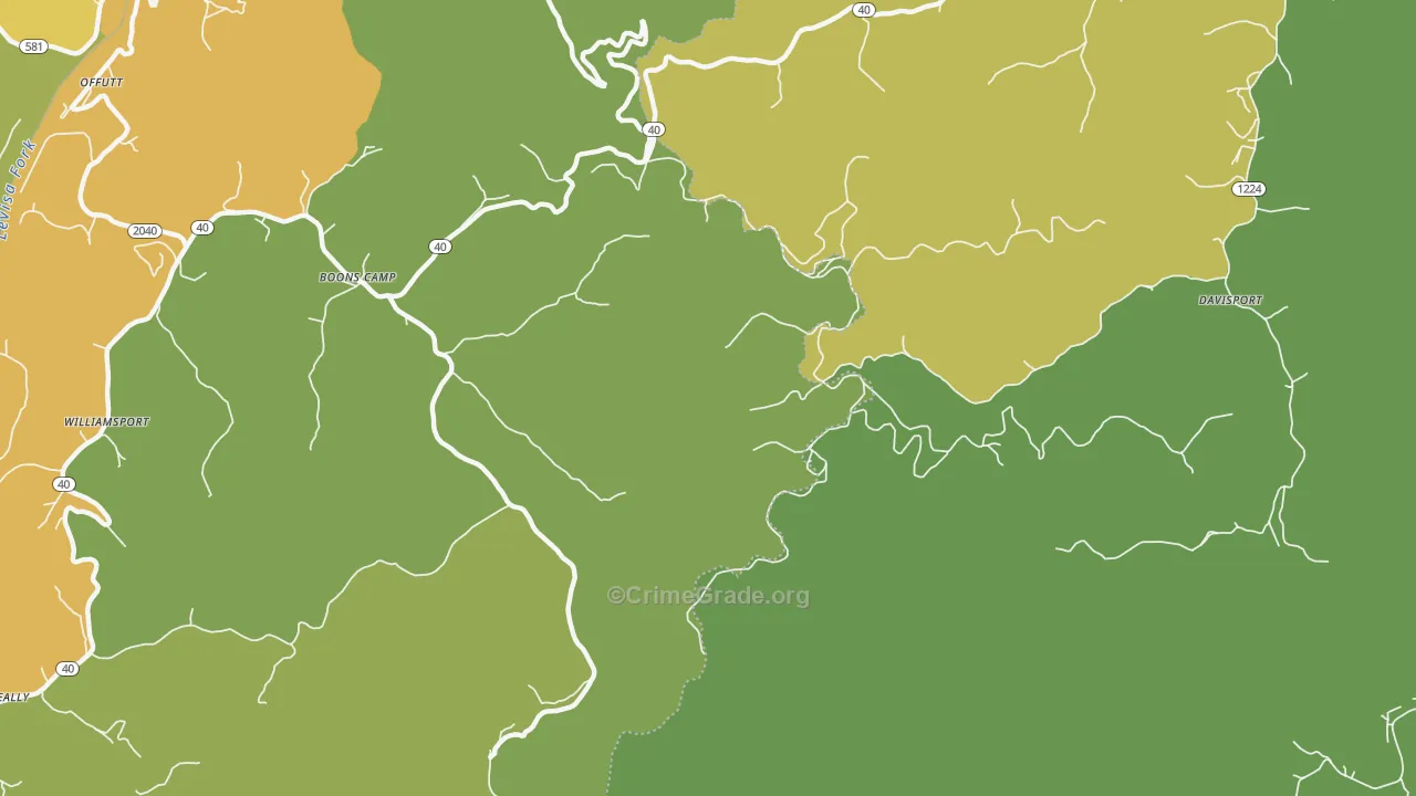 Boons Camp, KY Map of Murder Rates