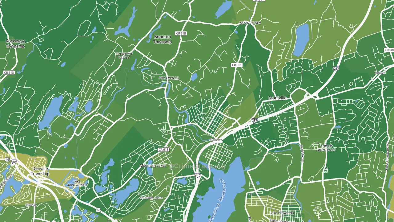 Boonton, NJ Map of Murder Rates