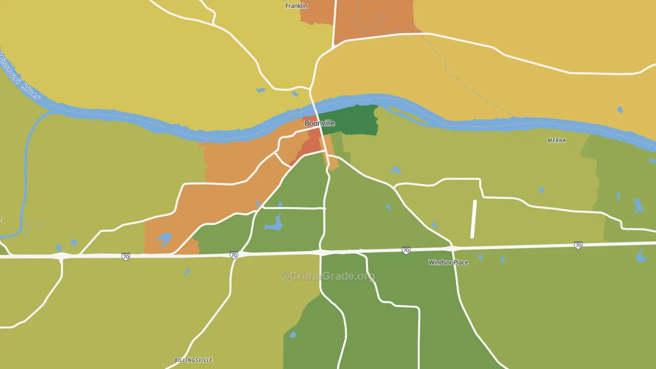 Boonville, MO Map of Murder Rates