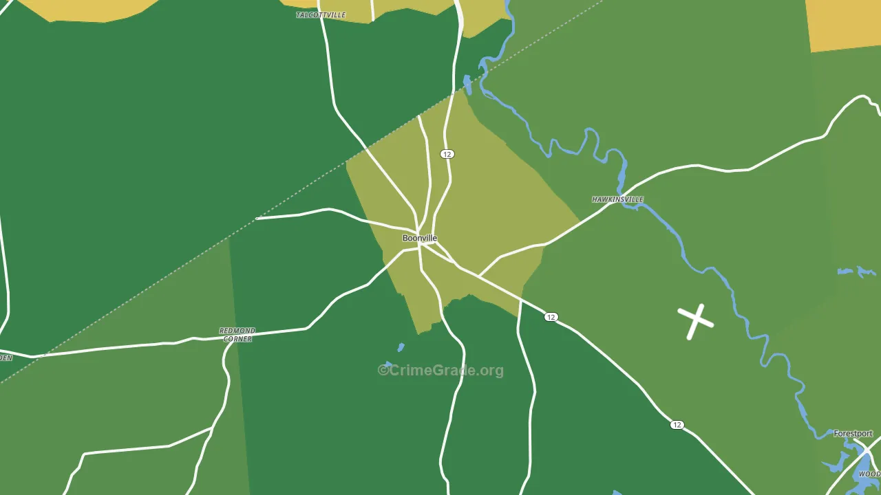 Boonville, NY Map of Murder Rates