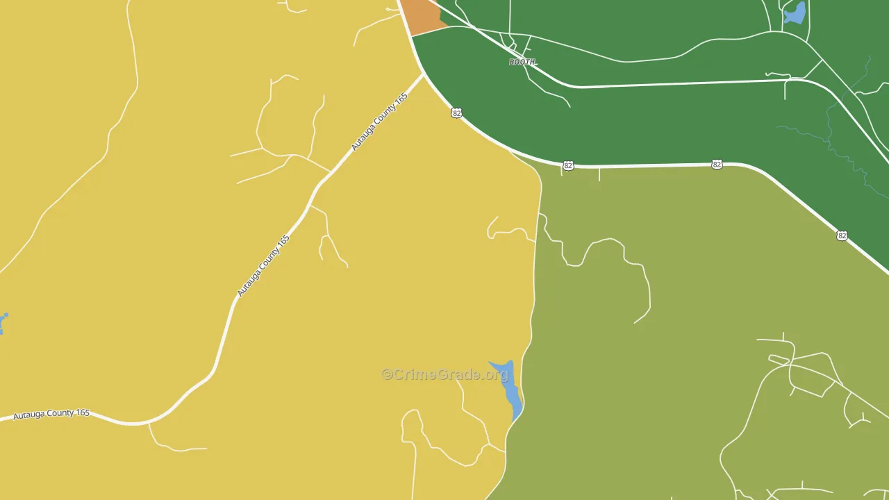 Booth, AL Map of Murder Rates