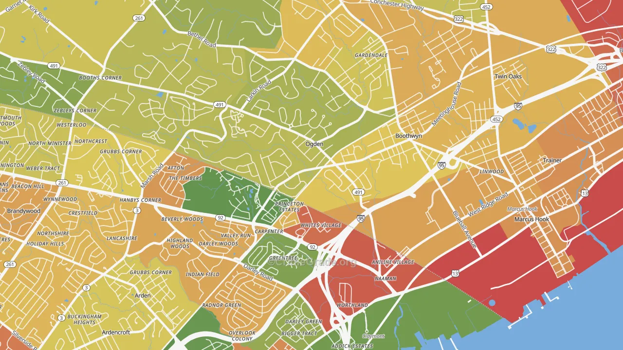 Boothwyn, PA Map of Murder Rates