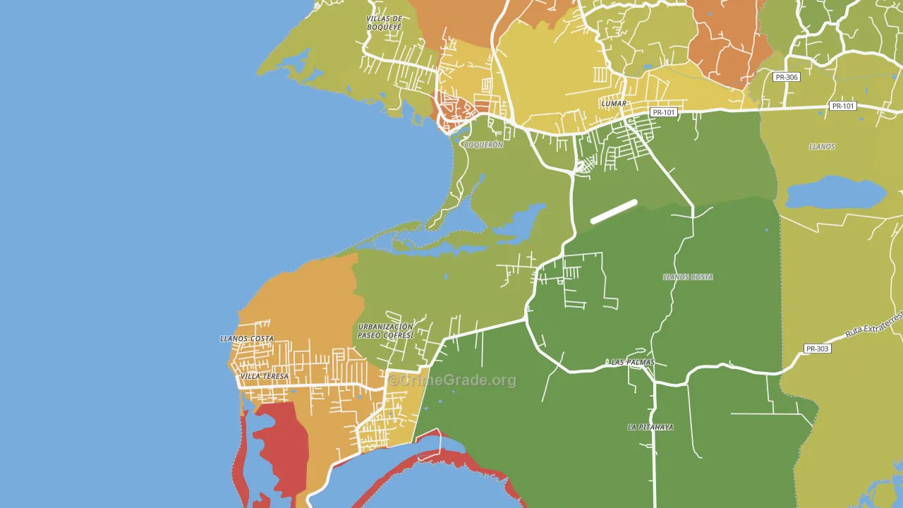 Boqueron, PR Map of Murder Rates
