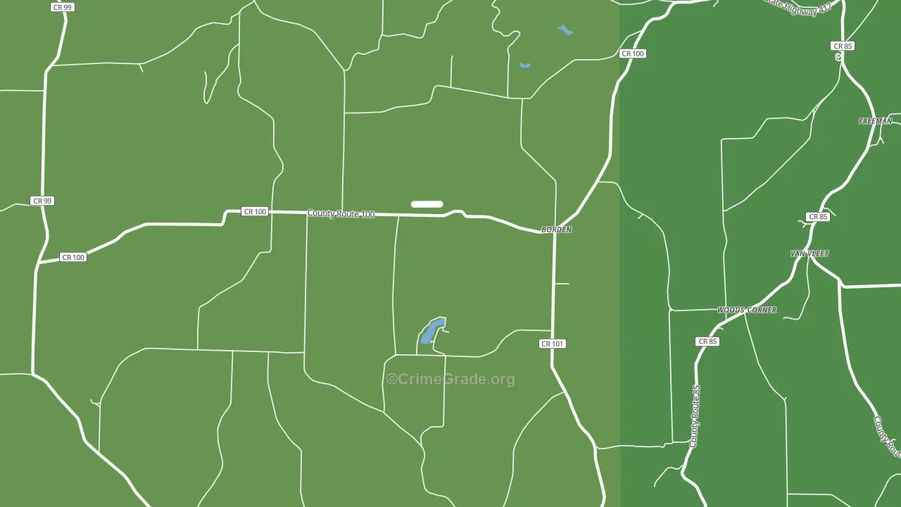 Borden, NY Map of Murder Rates