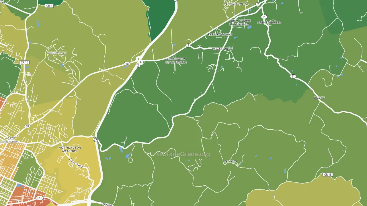 Boreman, WV Map of Murder Rates