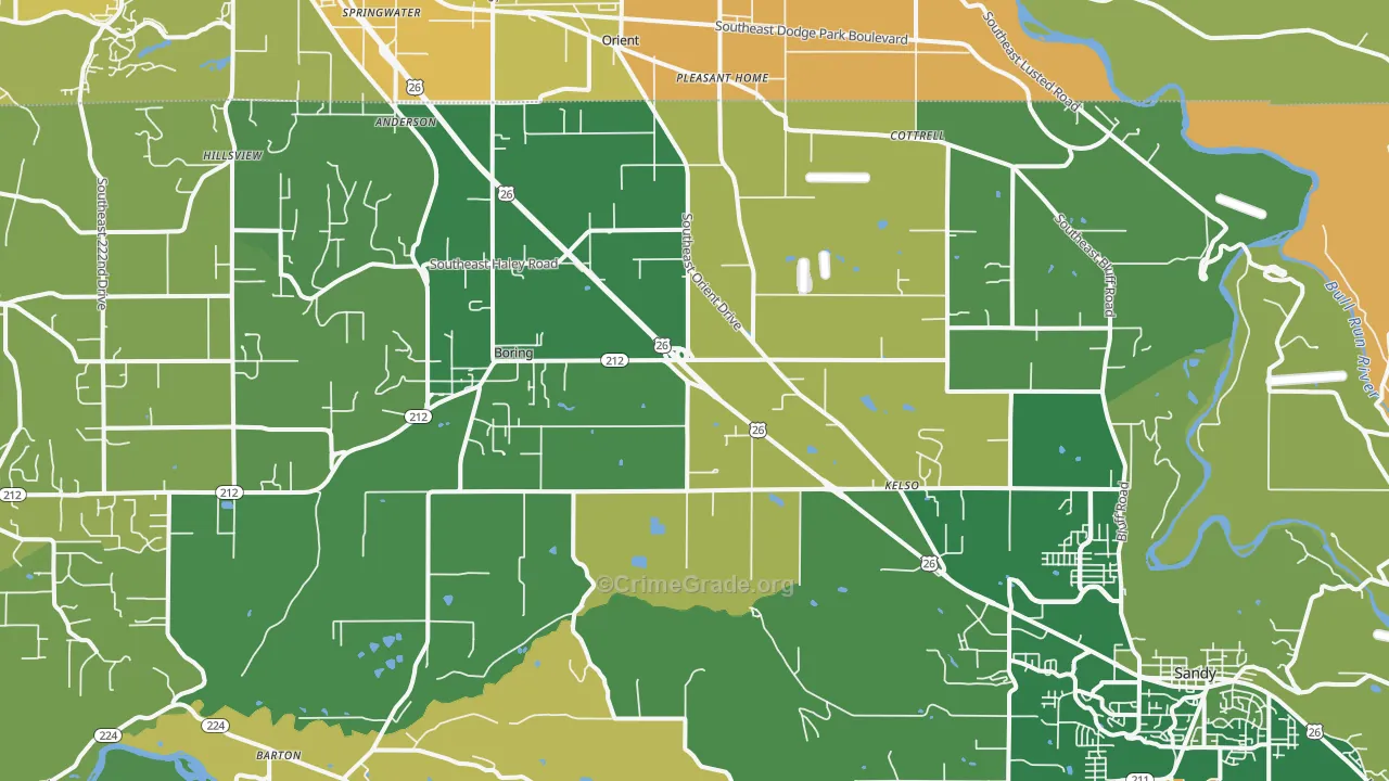 Boring, OR Map of Murder Rates