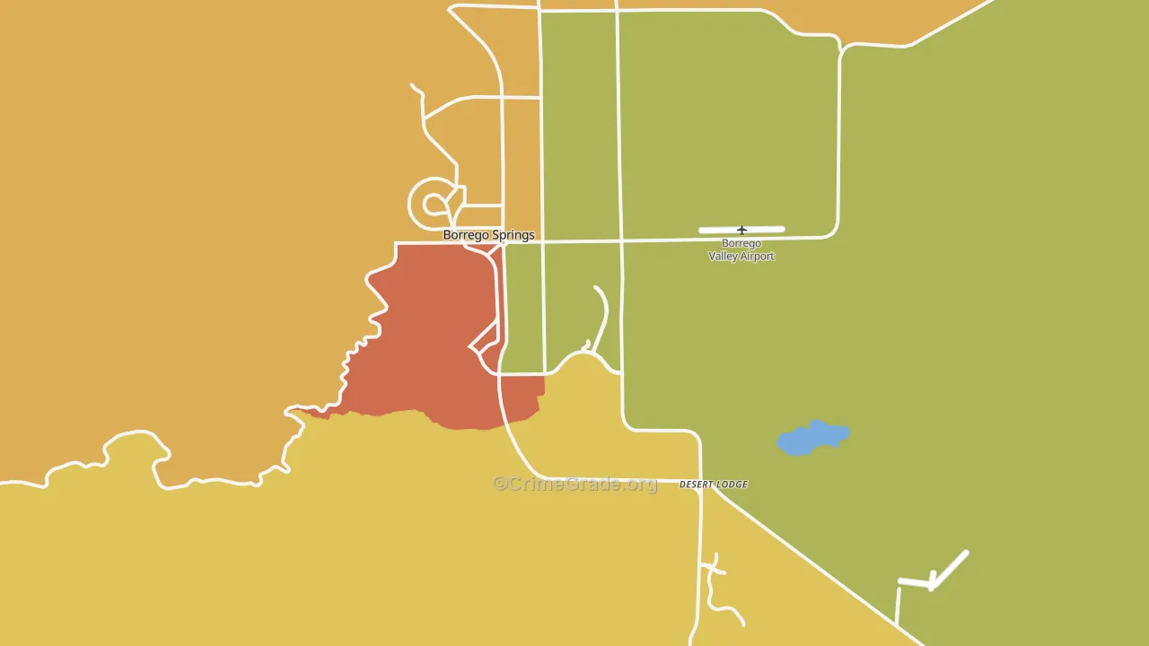 Borrego Springs, CA Map of Murder Rates