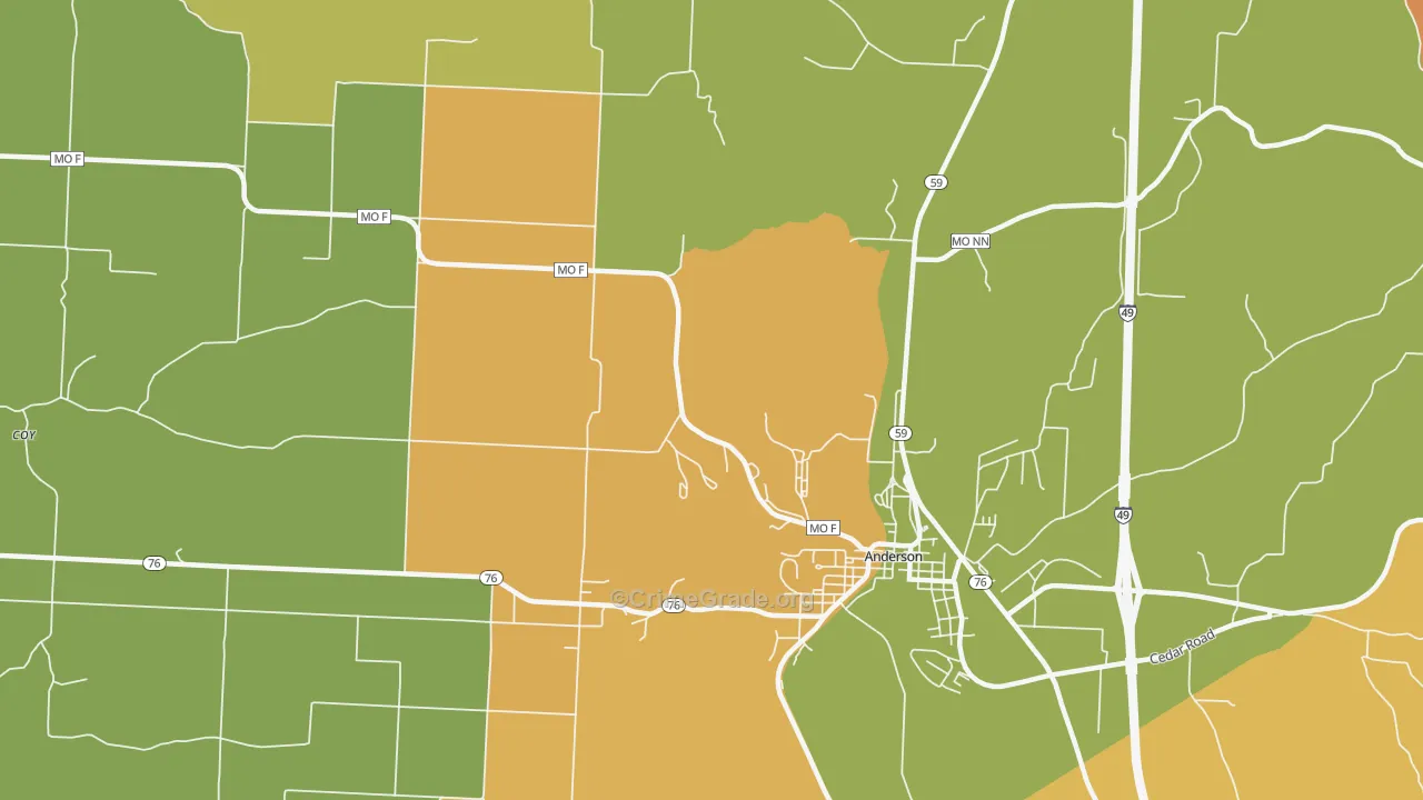 Bosky Dell, MO Map of Murder Rates