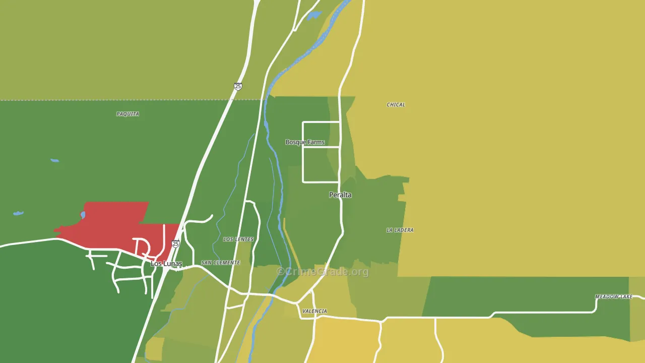 Bosque Farms, NM Map of Murder Rates