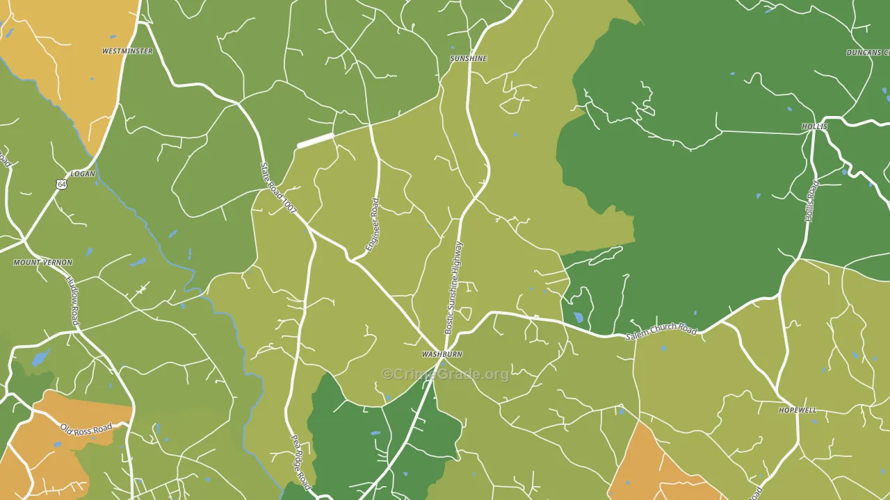 Bostic, NC Map of Murder Rates