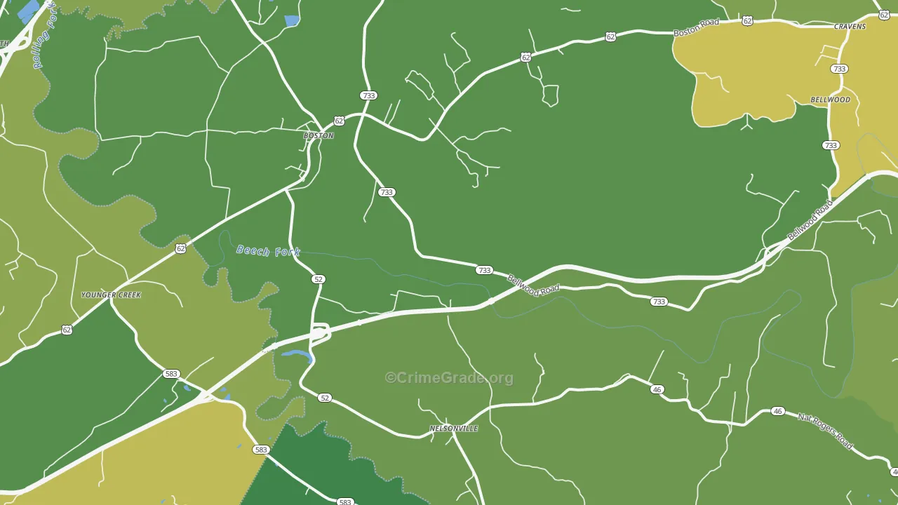 Boston, KY Map of Murder Rates