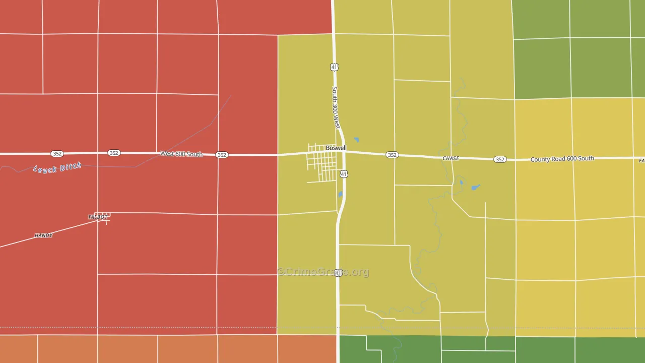 Boswell, IN Map of Murder Rates