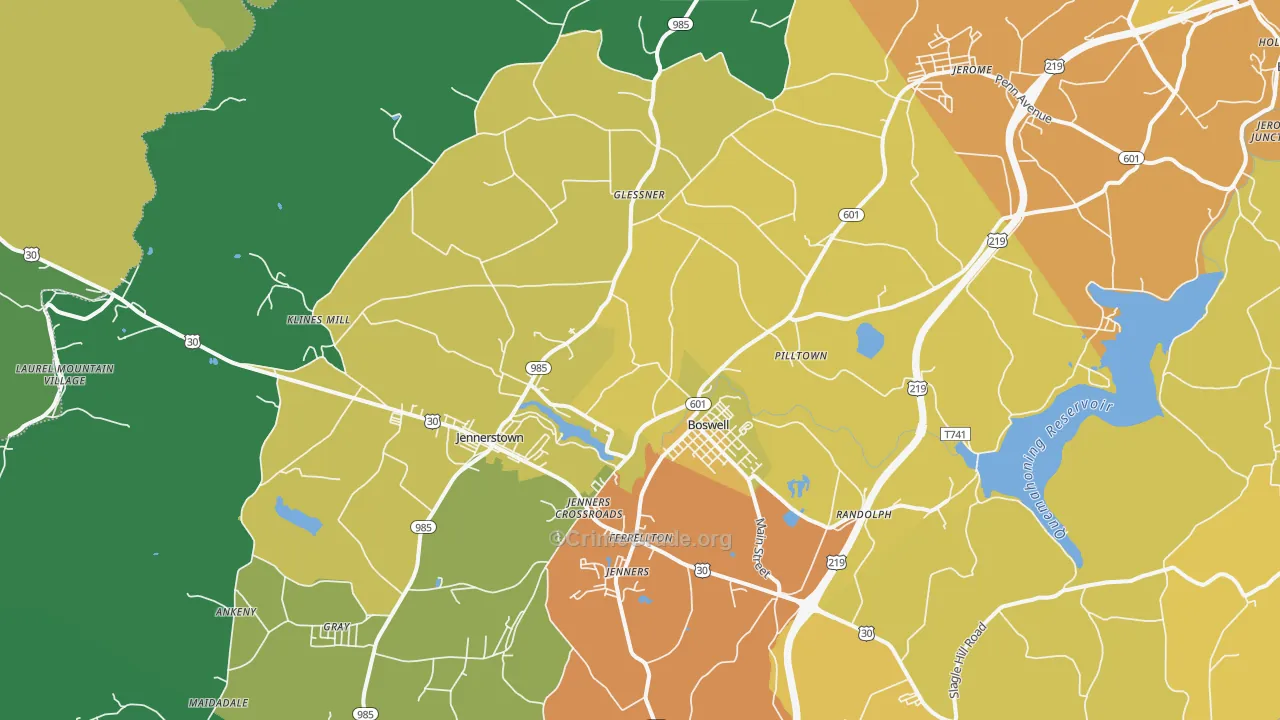 Boswell, PA Map of Murder Rates