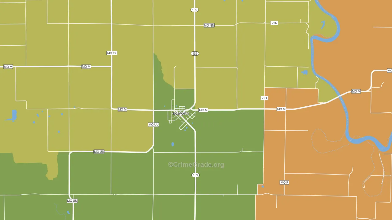 Bosworth, MO Map of Murder Rates