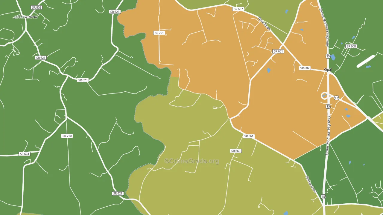 Botha, VA Map of Murder Rates