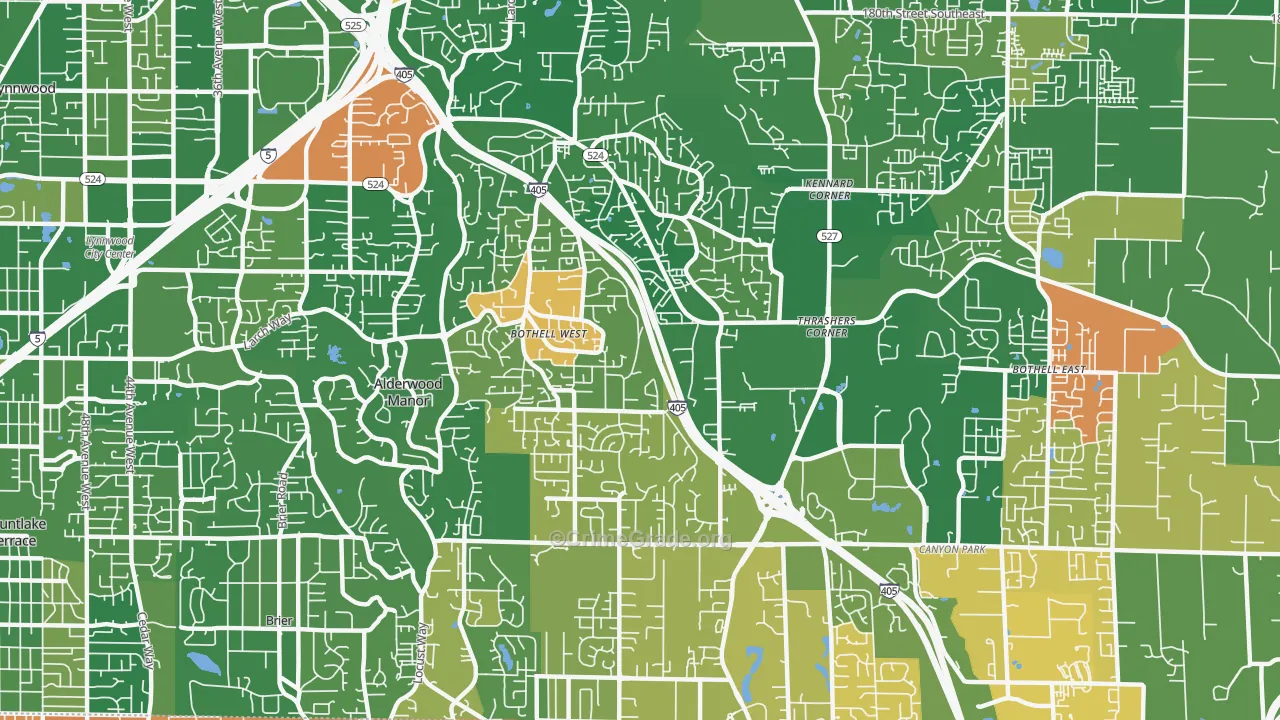 Bothell West, WA Map of Murder Rates