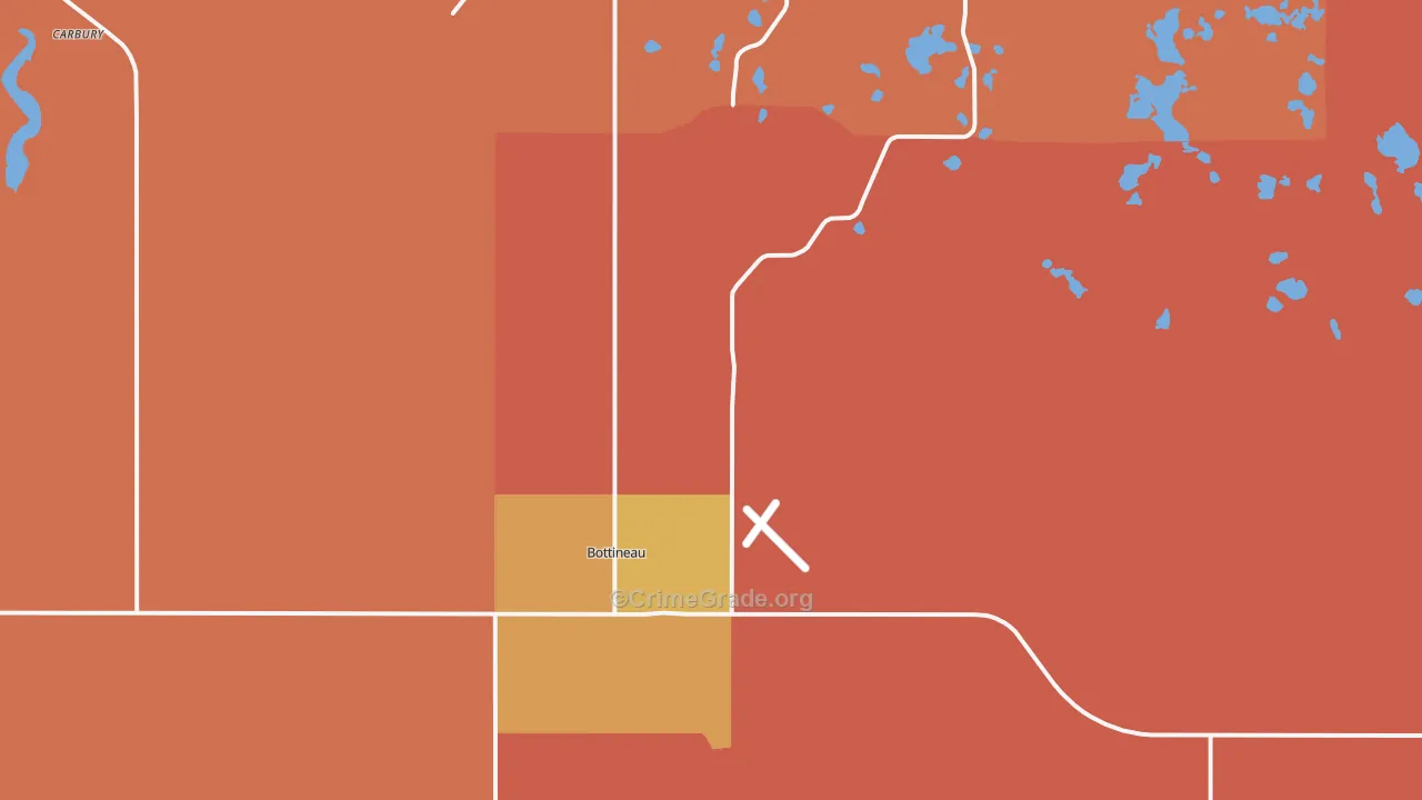 Bottineau, ND Map of Murder Rates