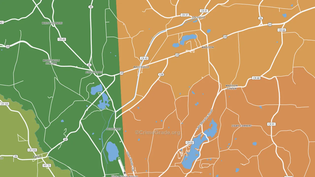 Bouckville, NY Map of Murder Rates
