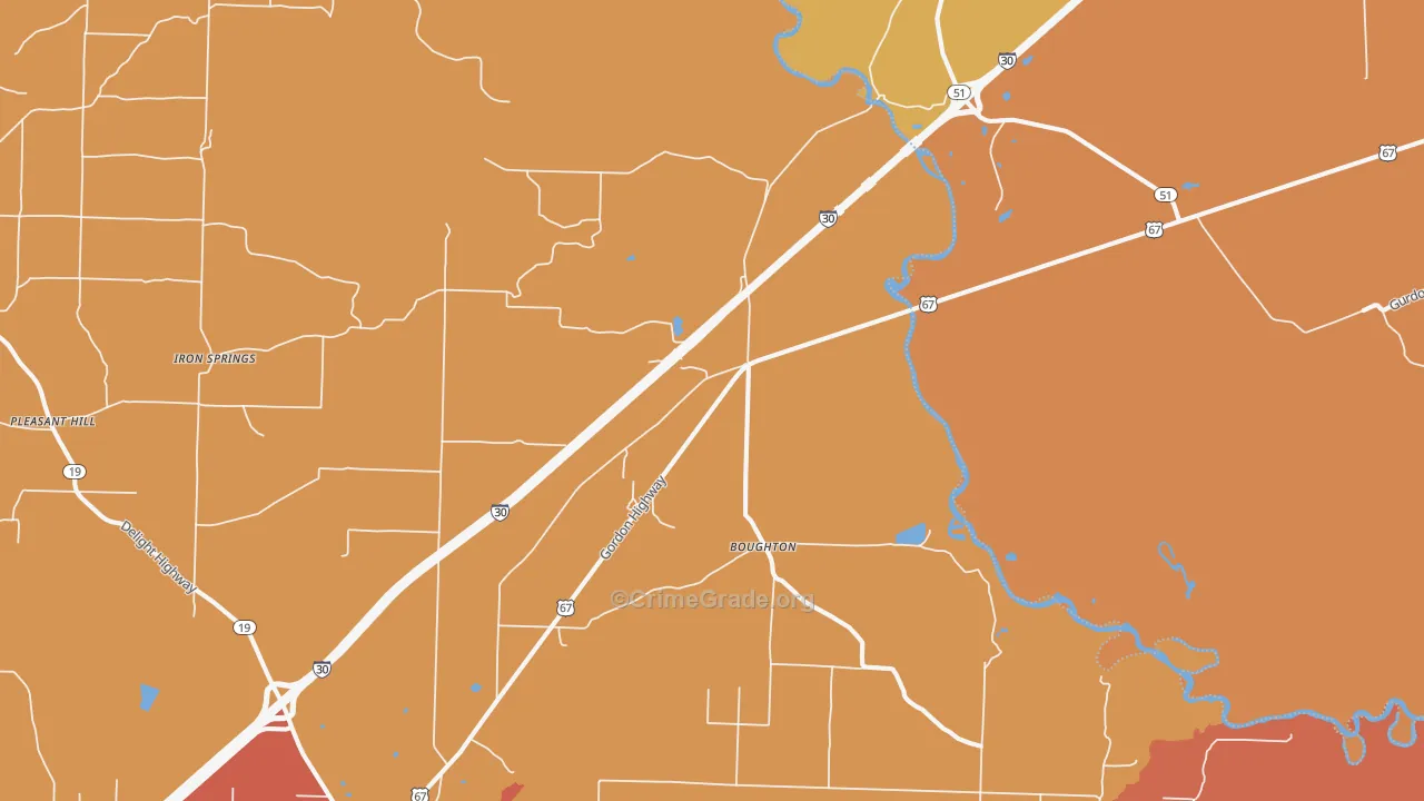 Boughton, AR Map of Murder Rates