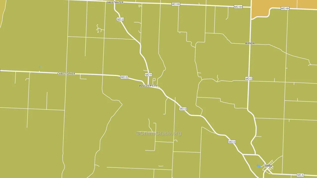 Boulder City, MO Map of Murder Rates