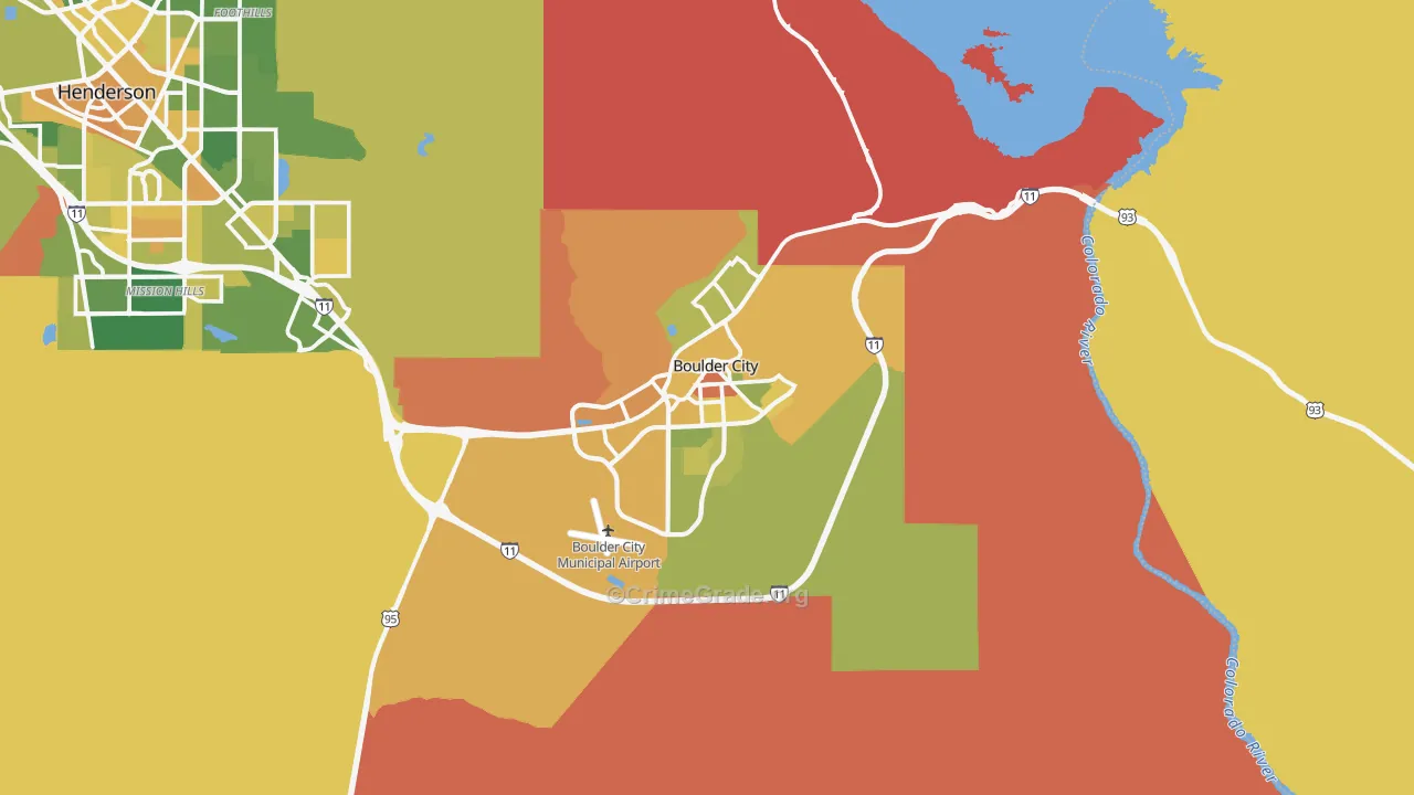 Boulder City, NV Map of Murder Rates