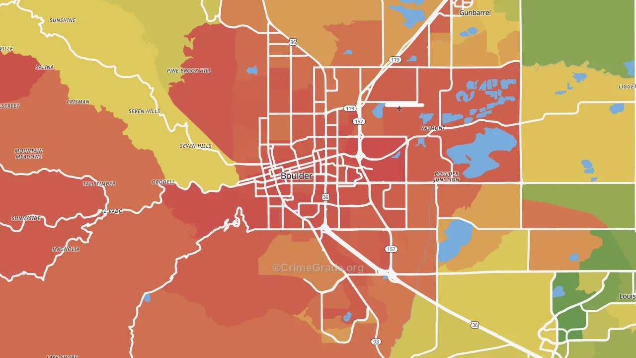 Boulder, CO Map of Murder Rates