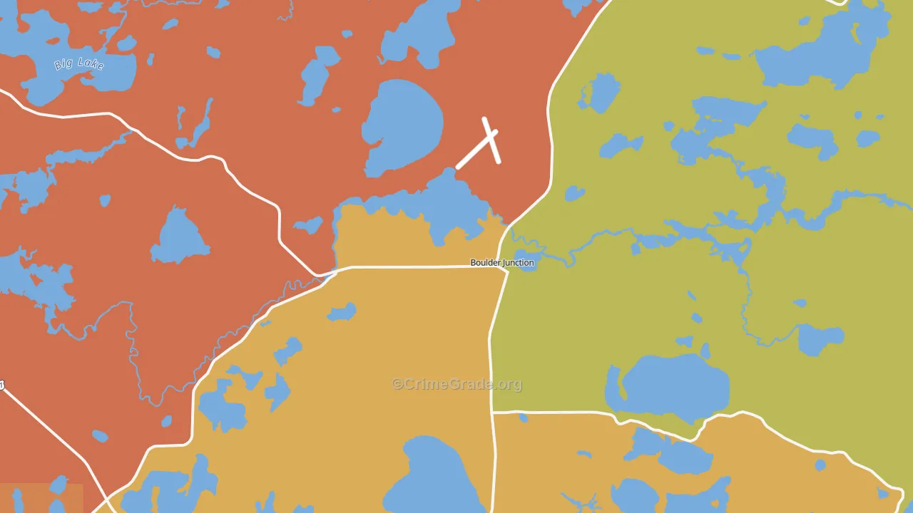 Boulder Junction, WI Map of Murder Rates