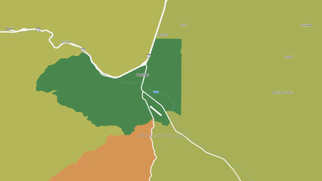 Boulder, MT Map of Murder Rates