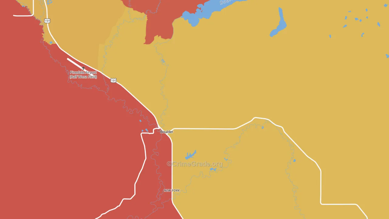 Boulder, WY Map of Murder Rates