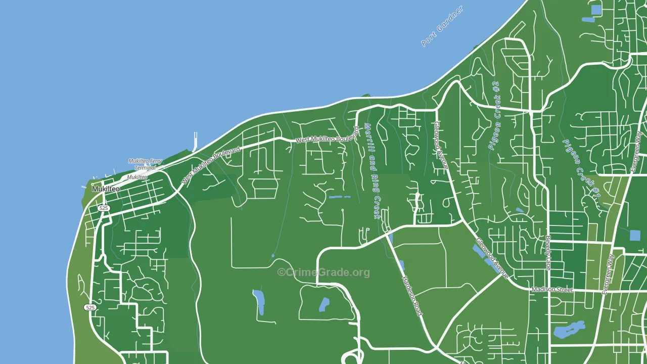 Boulevard Bluffs, Everett, WA Map of Murder Rates