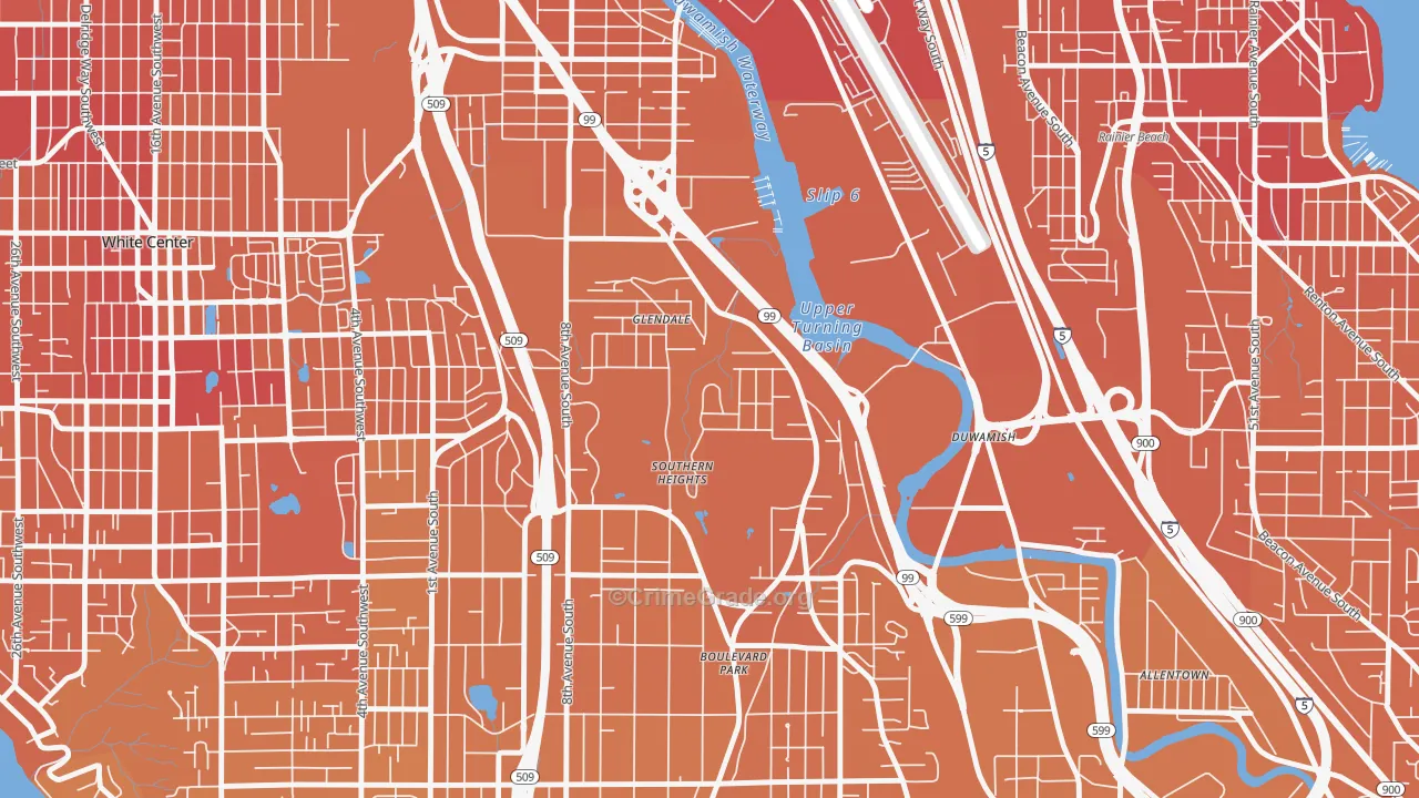 Boulevard Park, WA Map of Murder Rates