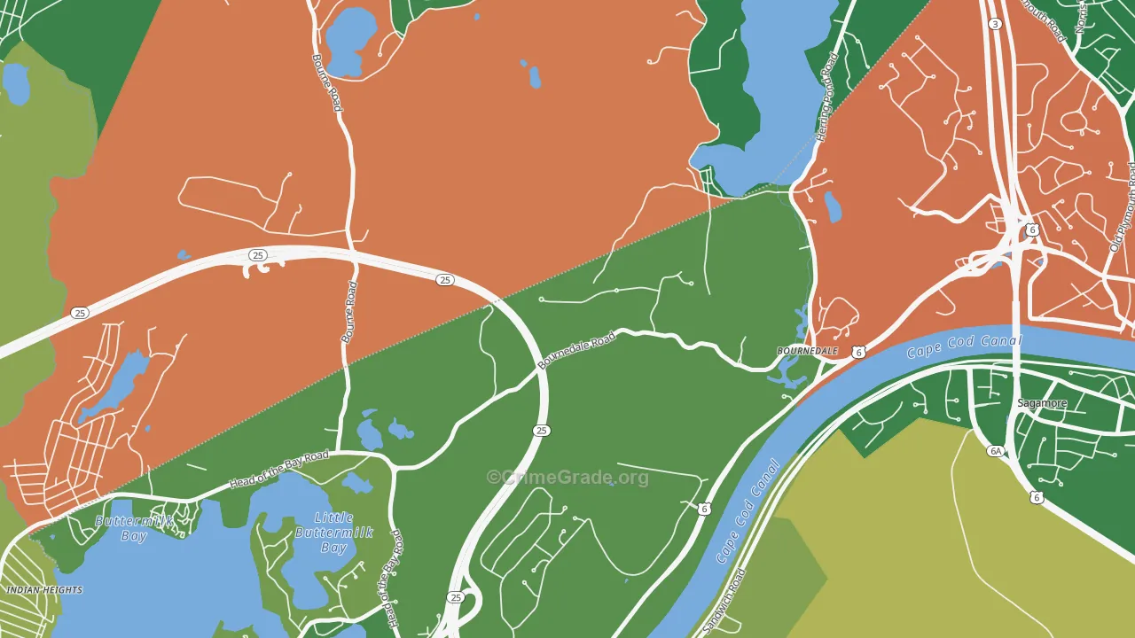 Bournedale, MA Map of Murder Rates