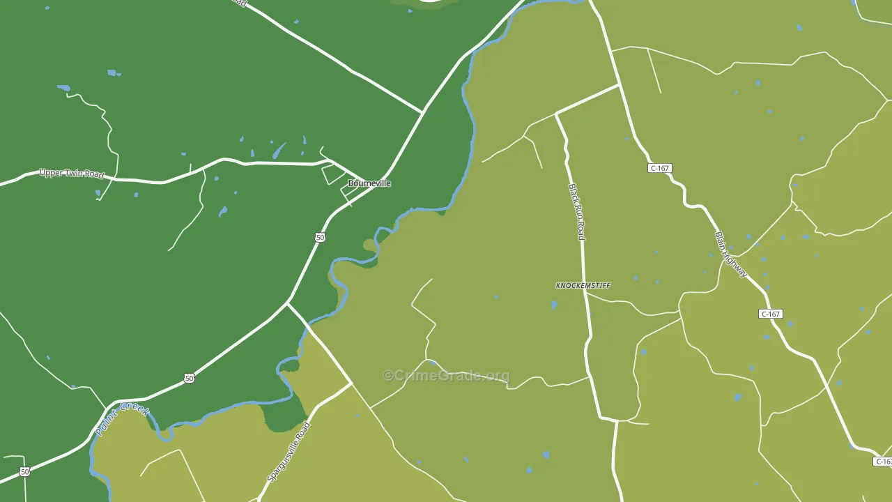 Bourneville, OH Map of Murder Rates
