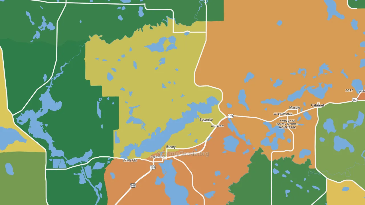 Bovey, MN Map of Murder Rates