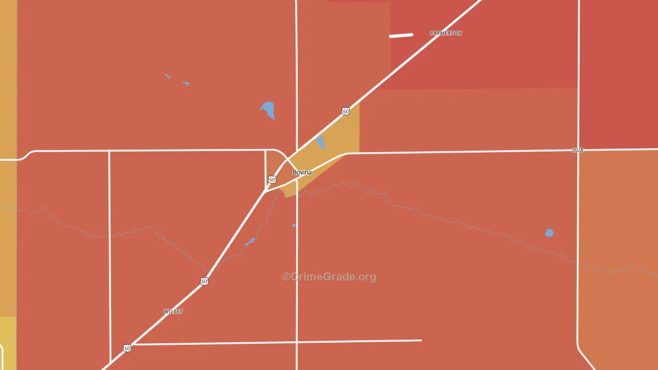 Bovina, TX Map of Murder Rates