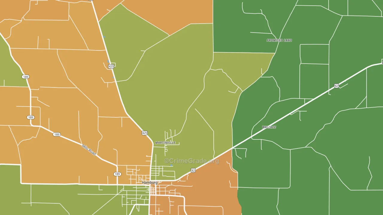 Bovine, AR Map of Murder Rates
