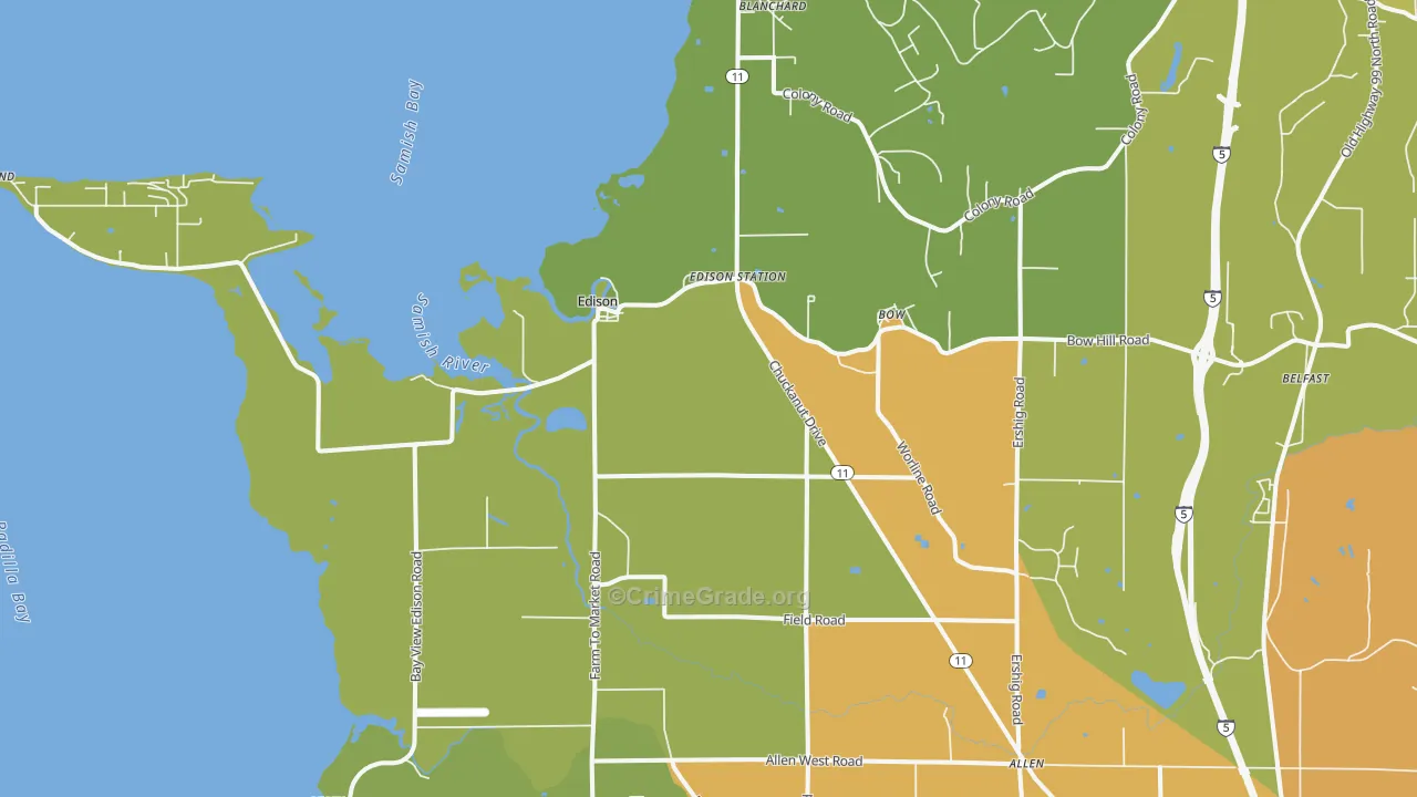 Bow, WA Map of Murder Rates