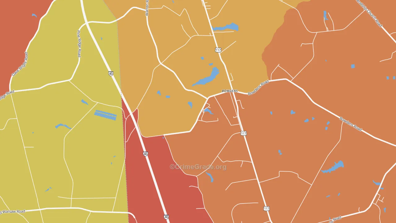 Bowdens, NC Map of Murder Rates