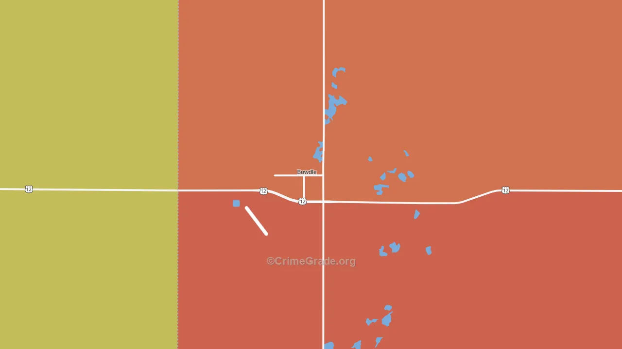 Bowdle, SD Map of Murder Rates