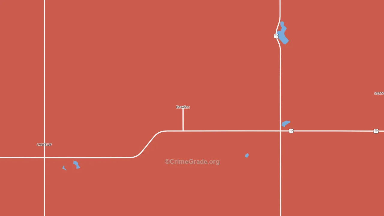 Bowdon, ND Map of Murder Rates