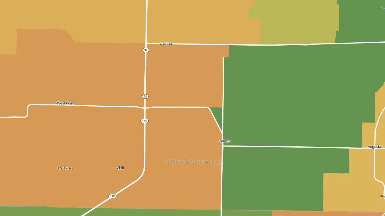 Bowen, IL Map of Murder Rates