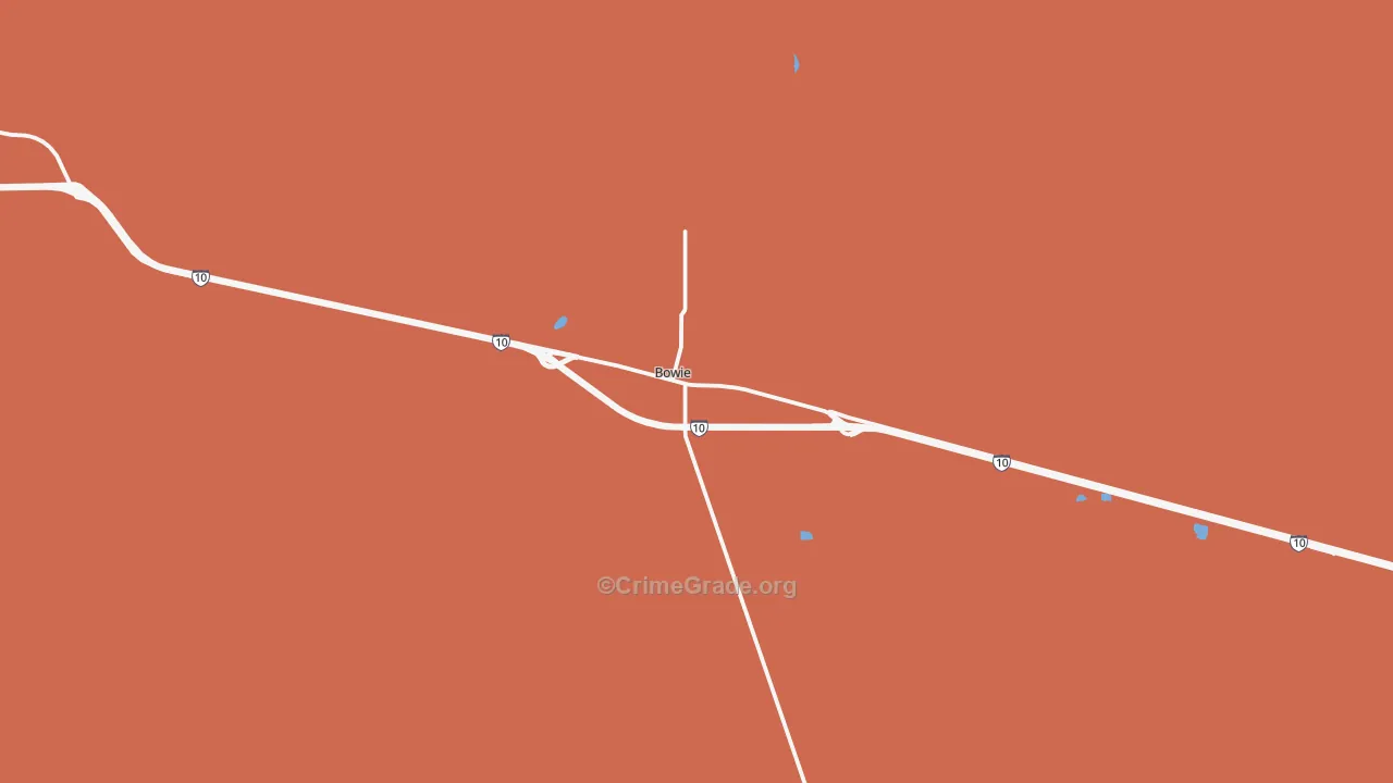 Bowie, AZ Map of Murder Rates