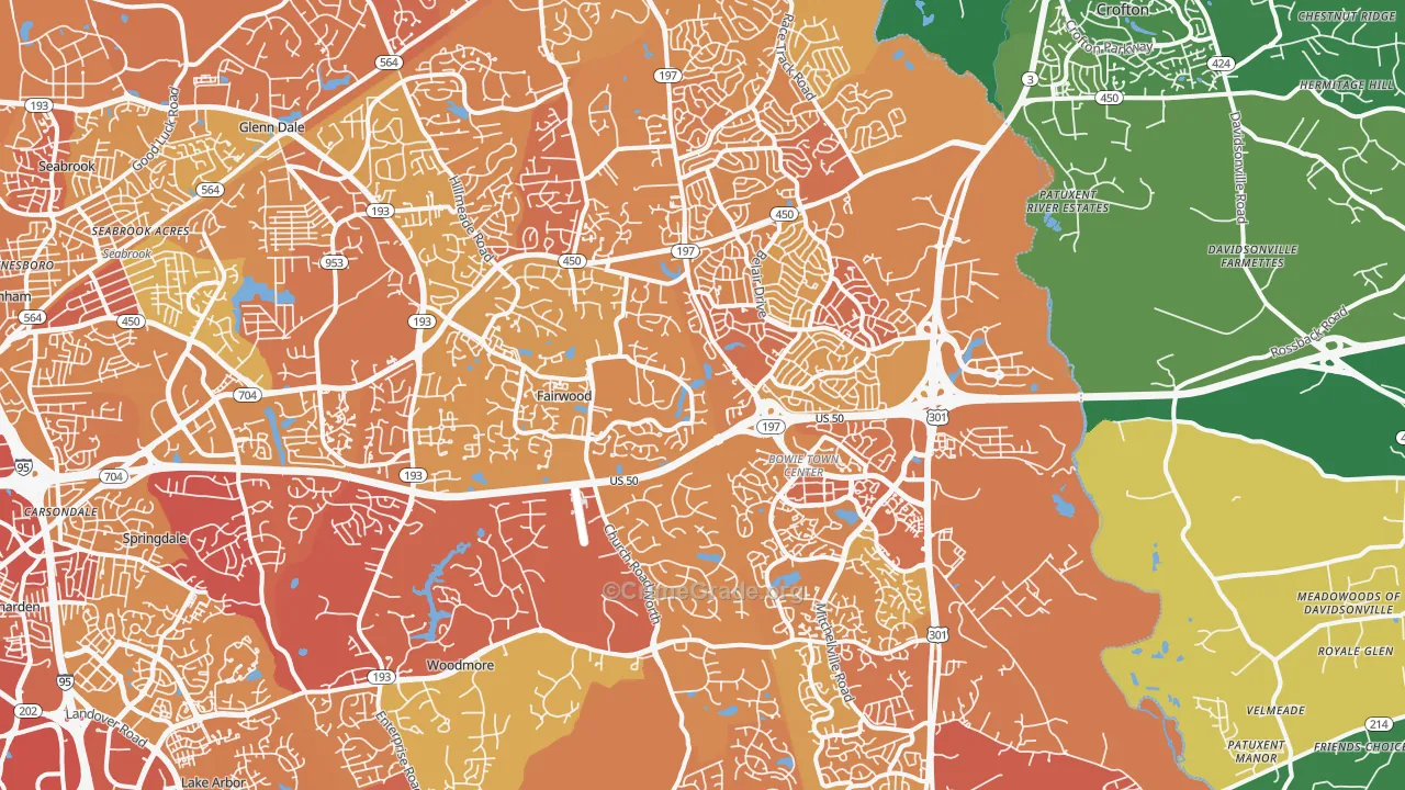 Bowie, MD Map of Murder Rates