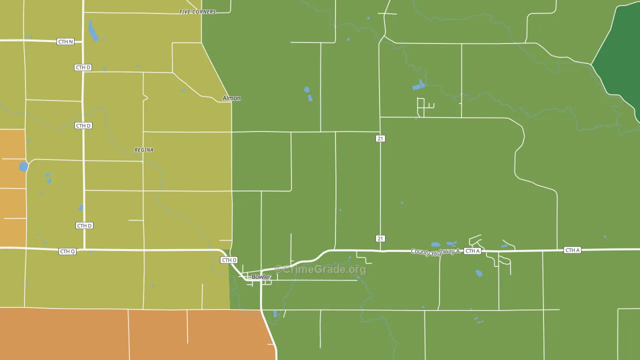 Bowler, WI Map of Murder Rates